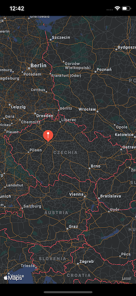 MapView on iPhone simulator